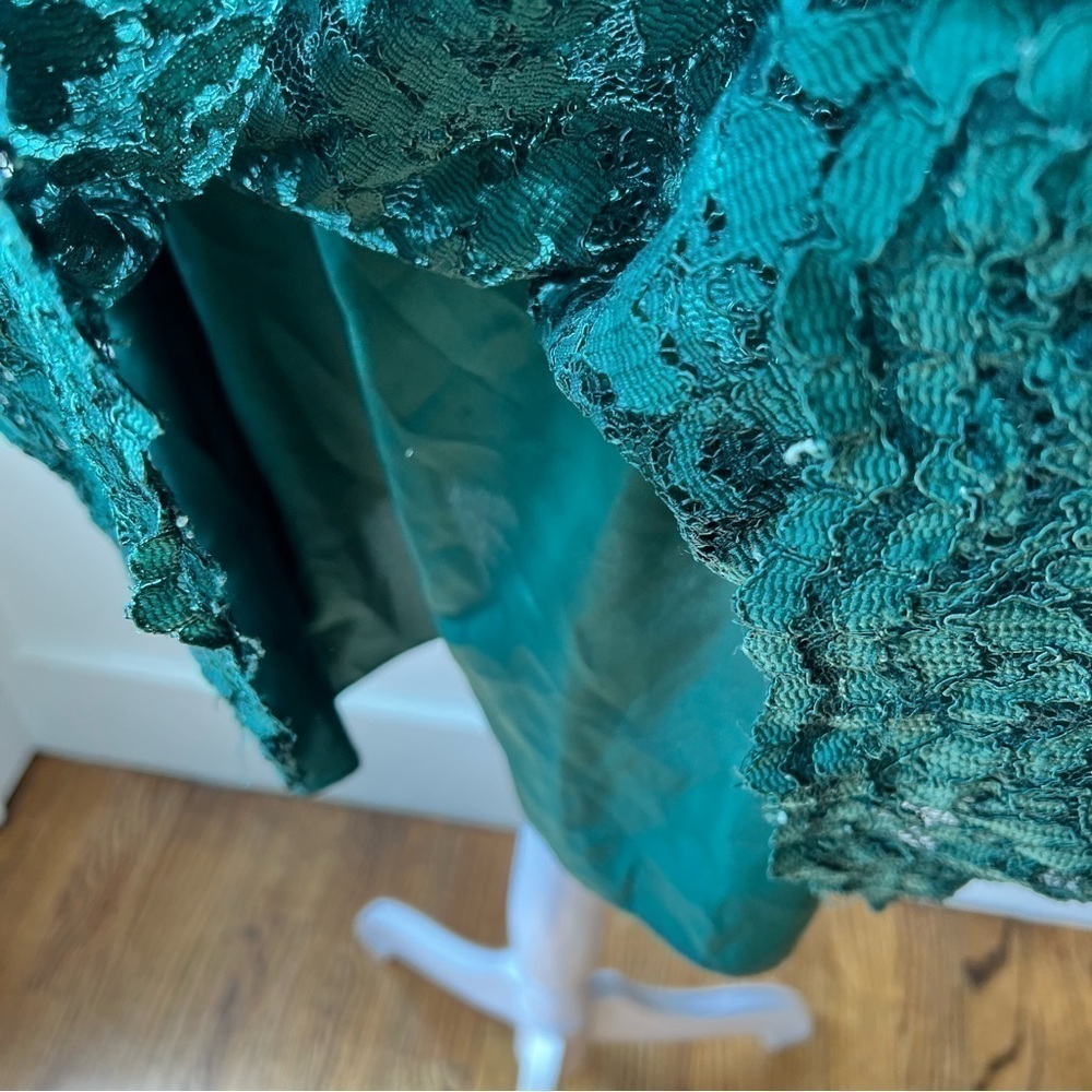 Wedding Guest Summer Dress Green Lace Sz 6 Romantic Fairy Coquette Davids Bridal - Picture 4 of 10
